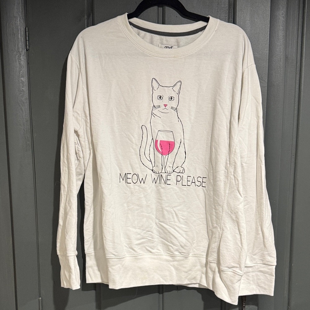 Cat Graphic Sweatshirt - anvil 2xl